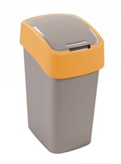 CURVER Flip Bin Odpadkový koš Stříbrná/žlutá 9l