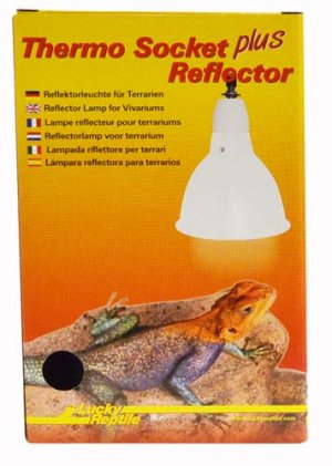 Lucky Reptile Thermo Socket plus Reflector Malý bílý, V.17 x ?14 cm